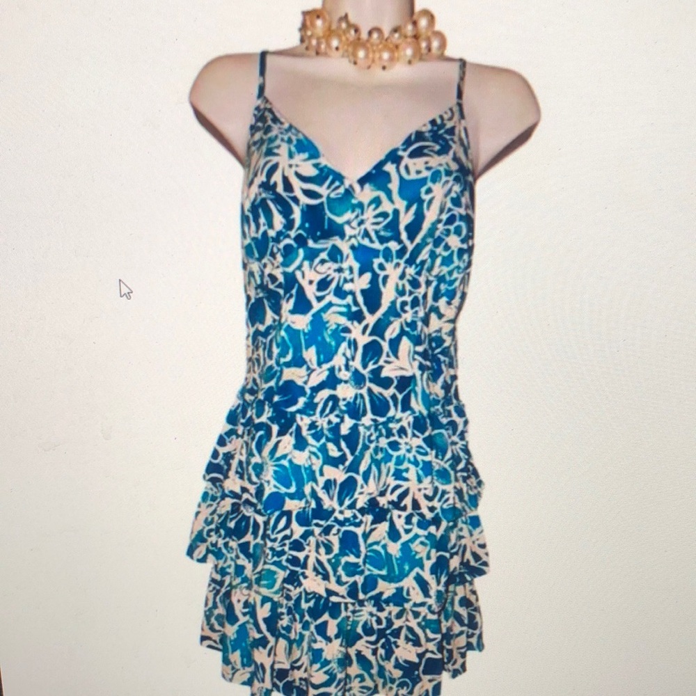 Blue Floral Women's Dress